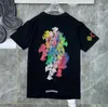 2023Classics Mens Ch T Shirts Heart High Quality Brand Crew Neck Chromes Tops TEES TシャツカジュアルホースシューサンスクリットクロスプリントChromees Hearts 239