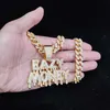 Hanger Kettingen Hip Hop Brief Ketting Mannen Vrouwen Gemakkelijk Geld Ketting Iced Out Bling Cubaanse Hiphop Sieraden Mode Gift 230613