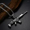 Chaînes hommes mode Cool pistolet pendentif collier européen Hip Hop bijoux en acier inoxydable chaîne colliers pour hommes