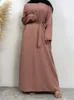 Ubranie etniczne Selle muzułmańska kobieta Abaya z kieszeniami Islamski swobodny i prosty długi sukienki Marokańska kaftan kobieta Dubai Abaya Ramadan Black 230620