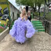 Fairy Lavender Tulle Ball Gown Prom Dresses Sweetheart Ruffles Tiere Graduation Party Gown Exposed Boning Layere Homecoming Dress