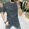 2023 T-shirt da uomo a maniche corte in seta di ghiaccio Body Feel Trend T-shirt a mezza manica occidentale semplice casual slim fit versatile