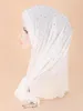 Etniska kläder Vit turban med dubbel Cross Decoration Bottoming Cap European och American Spring Autumn Polyester Overhead