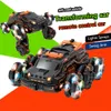 ビッグサイズ4WD RCシックスホイールドリフトスイングアームスタントカーミュージックライトスプレーリモートコントロールカーオフロード車両変形カーおもちゃ