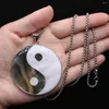 Pendant Necklaces Natural Shell Splicing Tai Chi Array Reiki Healing Round Metal Chain Necklace Good Luck For Family And Friends