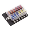 12 Way Blade Fuse Box حامل فتيل فتيل LED محطات مؤشرات لسيارة القوارب البحرية القافلة شاحنة 12V 24V