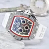 6 pin Diamond Automatic Date Watch Limited Edition herenhorloge Topmerk luxe full function quartz horlogeS Siliconen band2424