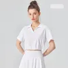 AL-028 summer new yoga ice sense sun protection lapel drawstring sports T-shirt loose casual jacket yoga fitness skirt outdoor sports and leisure suit al