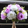 Fiori secchi 26 cm seta bianca artificiale rosa palla fase strada piombo centrotavola di fiori per tavoli bouquet matrimonio fai da te disposizione della casa
