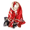 Foulards printemps été Style mode écharpe femmes imprimé châle élégant résistant au soleil en mousseline de soie Hijab couverture