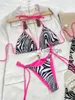 Damen Plus Size Bademode 2023 Zebra-Print Bikini Set Pad Strand Bademode Frauen Maio Biquinis Tankini Femme Badpak Badeanzug Mujer Banador Stroj kapielowy x0621