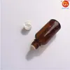 الزجاجات الزجاجية Amber 30 مل مع سدادة سدادة سدادة السوائل زجاجة الزيت الأساسي 24pcs/lothigh Qualtity oiwcc