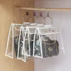 Storage Bags Hanging Handbag Organizer Dustproof Closet Space-saving Purse Protector Bag With Handle Thick PVC Transparent Dust Cover