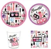 Disposable Take Out Containers Spa Make Up Birthday Party Supplies Makeup Tableware Plates Cup Napkins Balloon Garland for Girls Decoration 230620