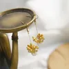 Boucles d'oreilles pendantes Imitation perle colorée Multi fleurs goutte pour les femmes 2023 acrylique déclaration florale fête bijoux cadeaux