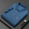 Herren Polos Sommer Atmungsaktive Jacke Luxus Herren Baumwolle Bestickt Business Kurzarm Hemd Einfarbig Revers Männer Casual