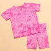 Clothing Sets 1-8Y Kids Children Girls Clothes Set Pink Tie Dye Short Sleeve T Shirts Tops Shorts Pants Summer Baby Girl Clothing Outfits 230620