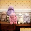 Altre forniture per feste festive 30 cm Coniglio di Pasqua Giocattolo Morbido Coniglio di peluche Bambola Orecchie lunghe Conigli ripieni Comfort Bambini Slee Dolls Divano B Dhcq5