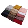 Ethnische Kleidung Einfarbiger Schal mit breiter Krempe, dünner Modal, atmungsaktiv, schlichte Baumwolle, muslimische Frauen, weicher, leichter Schal, Viskose-Hijab
