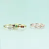 Rings de cluster Gem's Beauty 925 Sterling Silver Gold Gems Mixed Mixed Gems Original Design Original Solitaire Matching Combation Band Gift