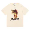 T-shirts pour hommes Designer T-shirts Hommes Chemise Rhude Femmes Imprimer Streetwear Mode extérieure à manches courtes Casual Pull en vrac Taille respirante SXL C0VR