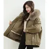 Giacche da donna Marca Alta qualità Donna Felpa con cappuccio extra calda Pelliccia Parka 2023 Fodera staccabile Rex Cappotto invernale con cappuccio Abbigliamento da neve