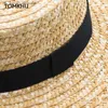 Moda verano Mujer ala ancha Natural Str sombrero Chapeau Mujer sombreros de sol Boater negro Panamá sombrero de playa Sombrero Mujer Fedora Cap L230523
