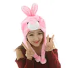 Elegante Cartoon Animal Party Hat Lungo Fluffy Plush Cap Mask Sciarpa Cappuccio 3D Paraorecchie Copricapo Dance Party Beanie Cappelli Berretti Pelliccia Costume cosplay