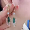 Stud Earrings Retro Crystal Leaf Dangle Tassel For Women Girls Fashion Charm Pendant Heart Butterfly Moon Wing Jewelry Gifts