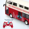 Big Double Decker rc Bus 2.4G Luci a led Apri la porta con un clic Off Controllo rc tour bus Veicolo Hobby elettronico Giocattoli