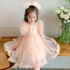 Fille robes enfant en bas âge bébé Lolita maille robe pour enfants princesse filles Boutique volants robe de soirée ballerine danse Vestido tenue