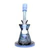 9,5 pulgadas Hookah Deep Sandblasting producción faraón egipcio Dab rig Tubo de agua de humo tubos de vidrio Bongs frescos Plataformas petroleras reciclador bong Tazón de 14,4 mm