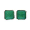 Спид Pansysen Vintage 925 Серебряный серебряный квадрат 3CT 3CT Emerald Gemstone Are Sergs Серьки годовщины коктейль из коктейля