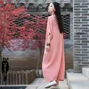 Etnische Kleding Eid Moslim Jurk Gewaden Vrouwen Elegante Korte Mouw 2023 Casual Solid Party Jurken Ramadan Abaya Caftan Kaftan Vestidos