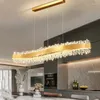 Lustres Lustre de Cristal Moderno Iluminação Sala de Jantar Design em Forma de S Lâmpada Pingente LED Decoração para Casa Cozinha Ilha Retângulo Luminária