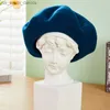 Women Beret Handmade Woolen Felt Art Painter Hats Girl Gift Autumn Winter Vintage Woman Warm Berets Street Fashion L230523