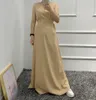 Vestuário étnico Moda Sedosa Islâmica Dentro abayas Robes Fancy Dress Francês Elegante Modéstia Vestido Islâmico Com Cinto WY56 230620