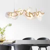 Lampes suspendues LED en forme de nuage en verre de salon Designer Creative Restaurant Dragon Moderne Bedstudy Ingénierie Lustre