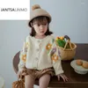 Jacken Frühling Herbst Kinder Pullover Für Mädchen Strickjacke Casual Kinder Blume Nette Süße Mantel Französisch Stil