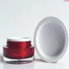 Pot de crème en forme de cylindre de 30g, récipient cosmétique d'emballage en plastique de couleur rouge 100 pcs/lot Pmslc de haute qualité