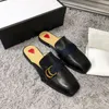 مصمم برينستاون بغل النعال النساء المتسكعون من الجلد الأصلي OG Canvas Sandals Luxury Disual Halsbit Half Drag Metal Stain Size 35-44