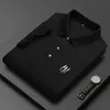 Herren Polos Sommer Atmungsaktive Jacke Luxus Herren Baumwolle Bestickt Business Kurzarm Hemd Einfarbig Revers Männer Casual