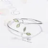 Bangle Beautiful Sprout Squisito stile coreano Moda Argento placcato Gioielli Bracciali Foglie letterarie Braccialetti di cristallo SB140Bangle Raym22