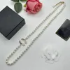 Frauen ccity Luxus Halskette Anhänger Designer perle Kristall Messing C-Buchstabe Halsketten Choker Schmuck Zubehör 462323