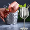 Wine Glasses 2Pcs Wine Glasses Stainless Steel 188 Metal Wineglass Bar Wine Glass Champagne Cocktail Drinking Cup Charms Party Supplies 230620