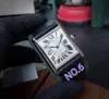 Beroemde merk saffierkwarts moet horloges dames geometrisch rechthoekig polshorloge Romeinse cijfers horloge echt lederen klok
