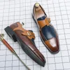 Luxus Leder Braun Herren Kleid Schuhe Slip-on Spitze Formale Schuhe für Mann Hohe Qualität Business Büro Schuhe Männer plus Größe 48
