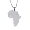 Pendant Necklaces Stainless Steel Silver Color Africa Map Necklace Trendy African Chain Jewelry