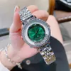 Relógio feminino Diamond Designer de luxo com pulseira de aço e detalhes em cristal - perfeito para feriados e aniversários 303L