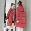 Gabardina para mujer, chaqueta de invierno para mujer, abrigo largo, abrigo informal para mujer, Parkas cálidas acolchadas de algodón grueso, prendas de vestir de talla grande a la moda 817